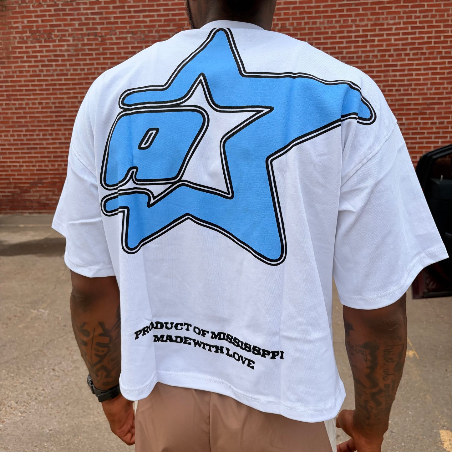 “T.D.D.U.P” Oversized Boxy Tees (Baby Blue)