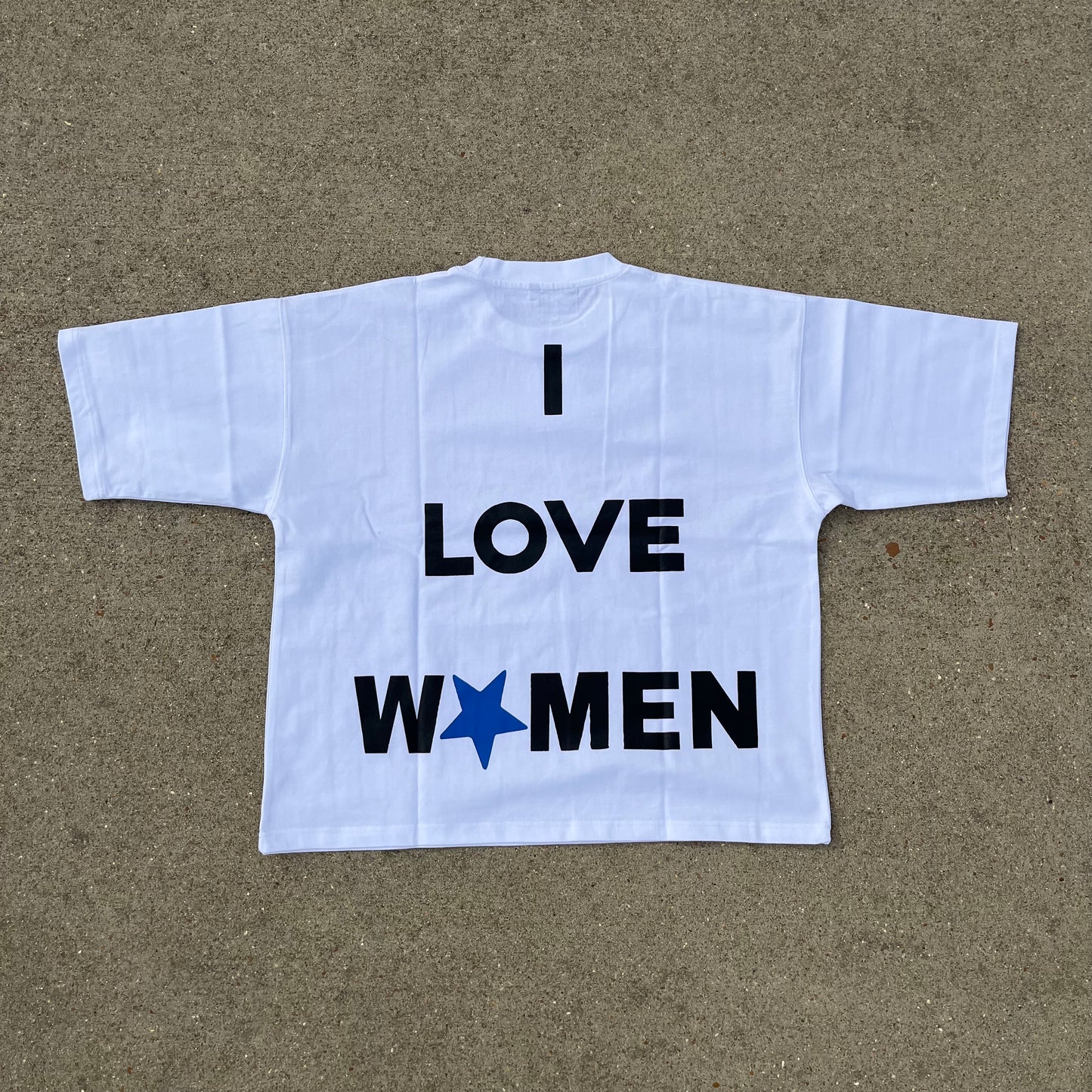 'ILOVEWOMEN' Oversized Boxy Tee (BLUE)