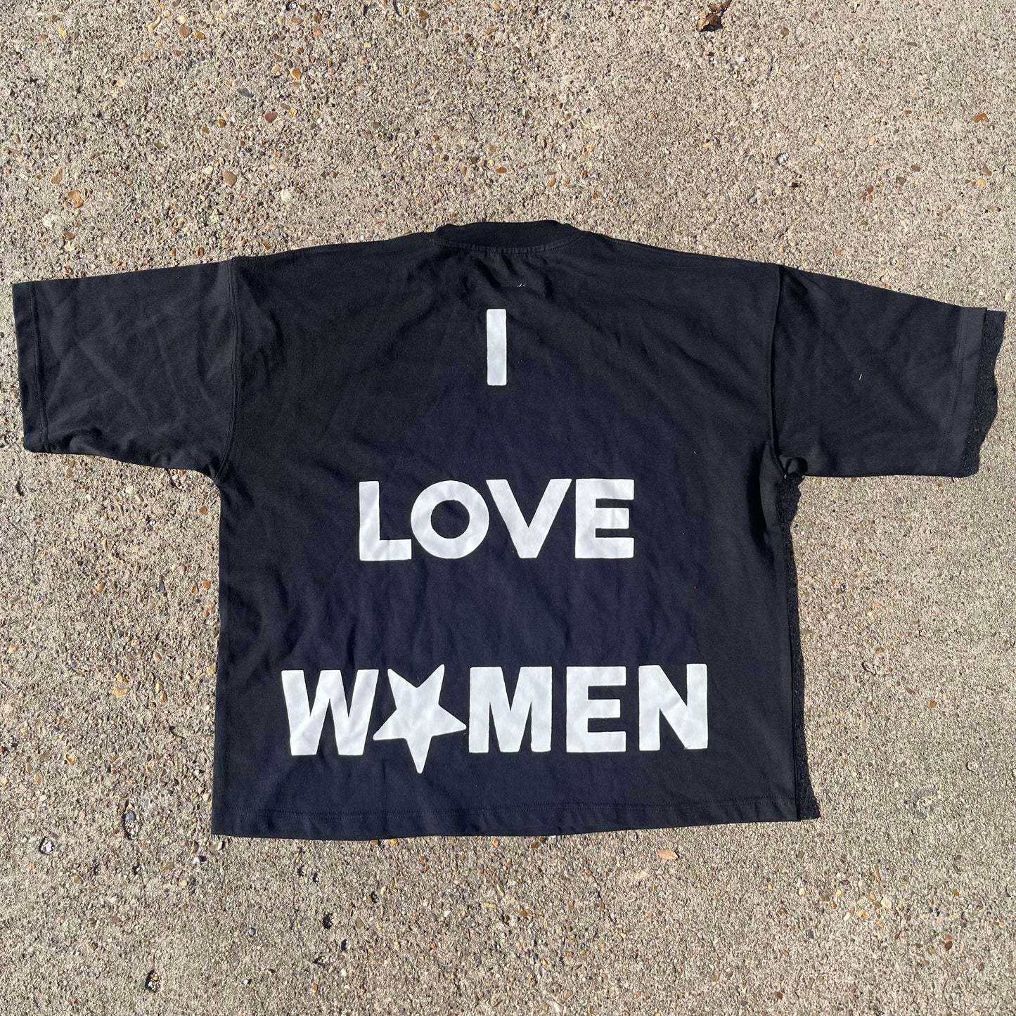 'ILOVEWOMEN' Oversized Boxy Tee (BLACK BASE)